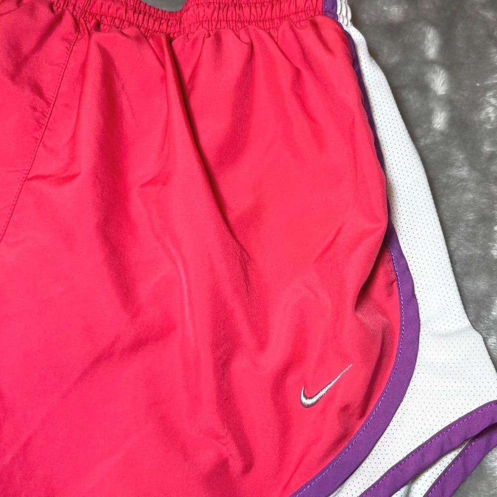 Nike Womens Size Medium Dri-FIT Running Shorts Pink White Purple Athletic Gym - Picture 6 of 14